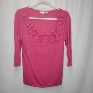 Boden Women's Size 6 Shirt Top Pink Ruffles
